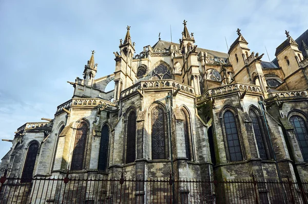 Elementos Pedra Uma Catedral Gótica Saint Pierre Saint Paul Troyes — Fotografia de Stock