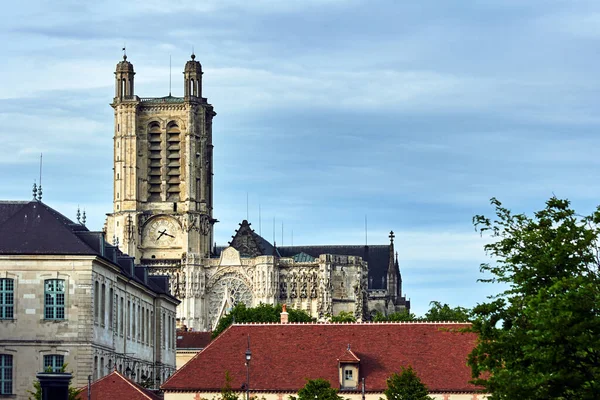 Tour Gothique Cathédrale Historique Troyes France — Photo