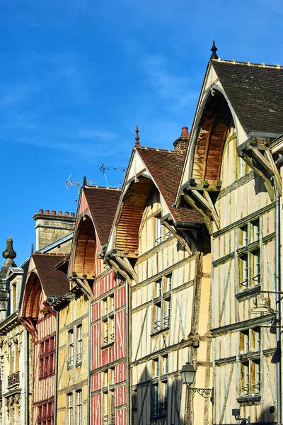 Vakwerkhuizen Het Oude Centrum Van Troyes Frankrijk — Stockfoto