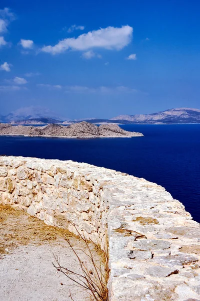 Mittelalterliche Mauern Und Inseln Mittelmeer Griechenland — Stockfoto
