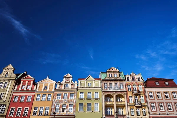 Praça Velha Mercado Com Casas Arrendamento Históricas Poznan — Fotografia de Stock