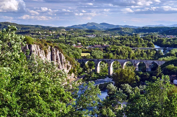 Stone Railway Viaduct River Ardeche France — Stock Photo, Image