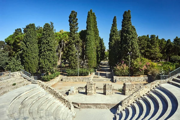 Yunanistan Kos Kentindeki Antik Tiyatronun Taş Kalıntıları — Stok fotoğraf