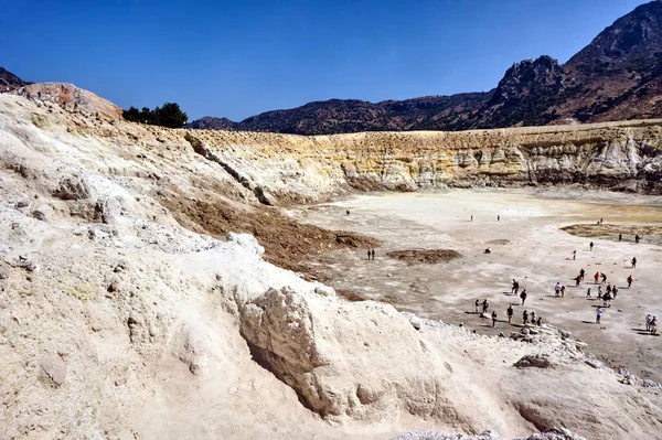 Nisyros Adasındaki Aktif Bir Volkanın Krateri — Stok fotoğraf