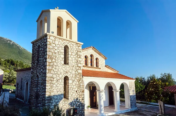 Campanile Della Chiesa Ortodossa Pietra Sull Isola Lefkada Grecia — Foto Stock
