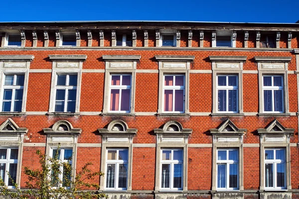Ziegelfassade Des Historischen Gebäudes Gnesen — Stockfoto