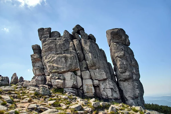 Inselbergs Granito Una Giornata Sole Nelle Montagne Giganti Polonia — Foto Stock