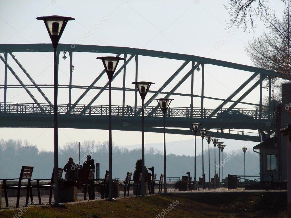Maria Valeria bridge joins Esztergom in Hungary and Sturovo in Slovak republic across the Danube river