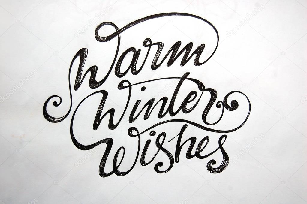 Warm Winter Wishes calligraphic background