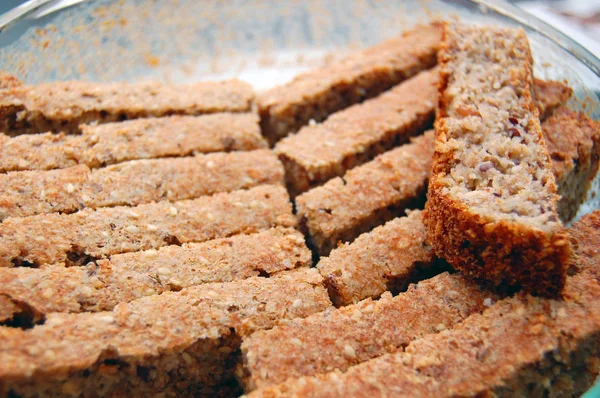 Pan de trigo fresco en rodajas — Foto de Stock