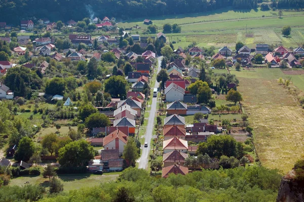 Scenic Rural Landscape Aerial View Village — Stock Photo, Image