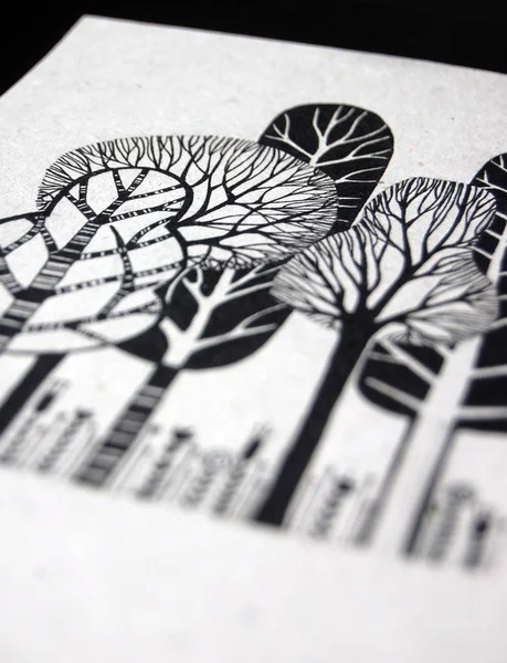 Detail Illustration Trees Flowers — Stock Photo, Image