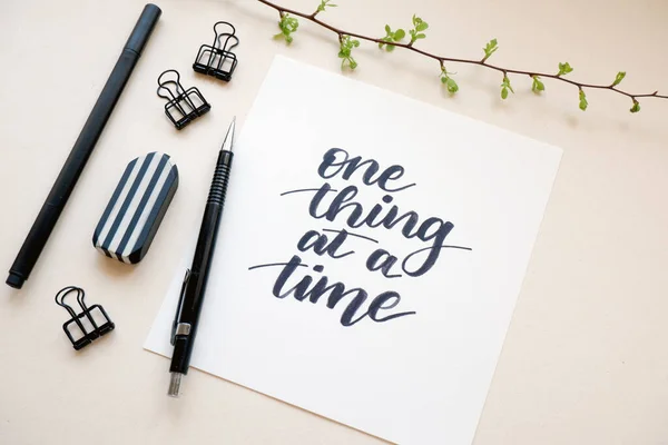 One Thing Time Calligraphic Background — Stock Photo, Image