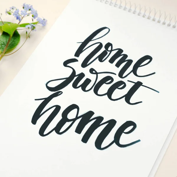 Home Sweet Home Fundo Caligráfico — Fotografia de Stock