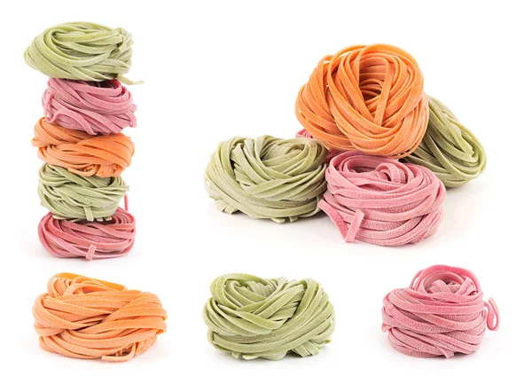 Set of rolled colorful pasta — Stock Photo, Image
