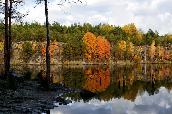 Calm fall scene in the lake
