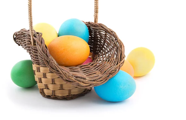 Easter basket on white — Stock Photo, Image