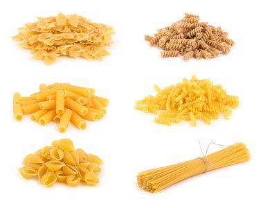 Beyaz izole makarna seti