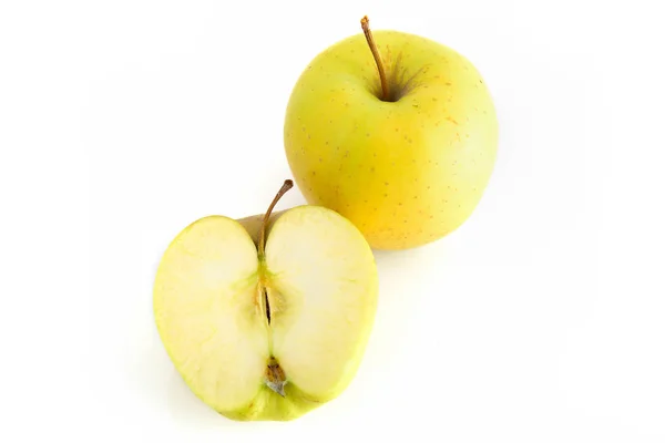 Top view of two yellow apples — Stock Photo, Image