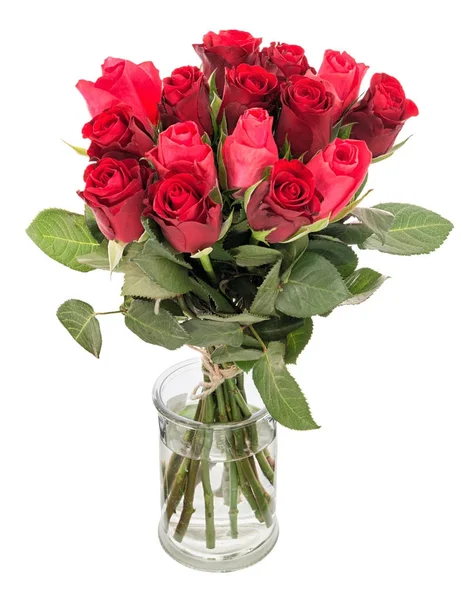 Ramo de rosas rojas sobre blanco —  Fotos de Stock