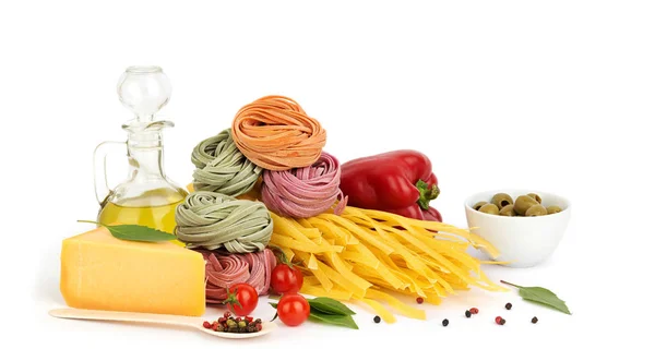 Healthy Homemade Pasta Ingredients Vegetables Spices Olive Oil — Stock Photo, Image