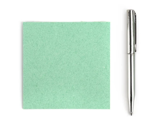 Papel e caneta para notas de cor — Fotografia de Stock