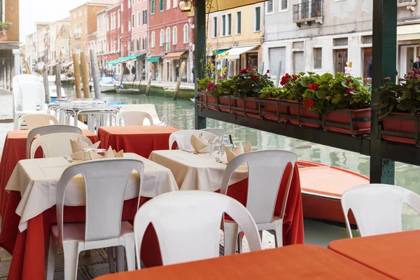 Straßenrestaurant in Venedig — Stockfoto