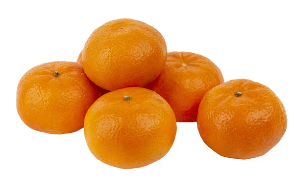 Bunch Whole Tangerine Mandarin Fruits Isolated White Shadow Ripe Juicy — Stock Photo, Image