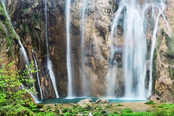Piękne Wodospady Chorwacji Słynny Park Narodowy Plitvice Zdjęcia Stockowe bez tantiem