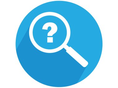 Cam soru işareti simgesini siluet büyütme