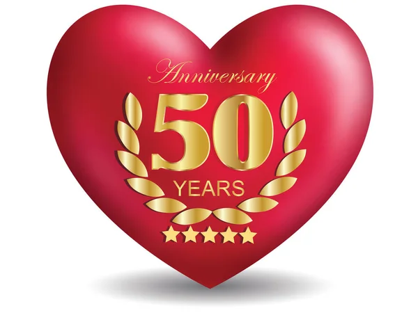 Aniversario Años Heart Vector — Vector de stock