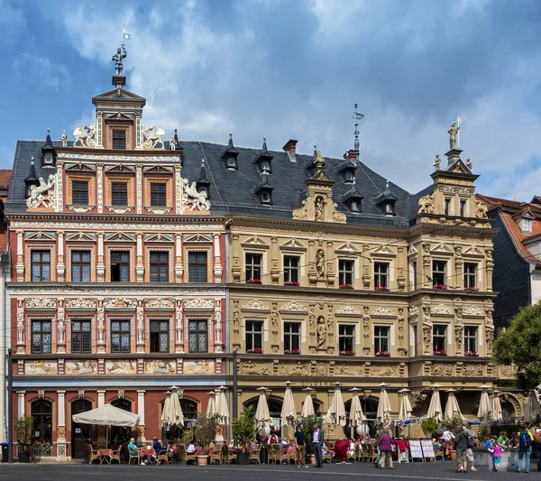 Maison à ossature bois et maison de guilde à erfurt — Photo