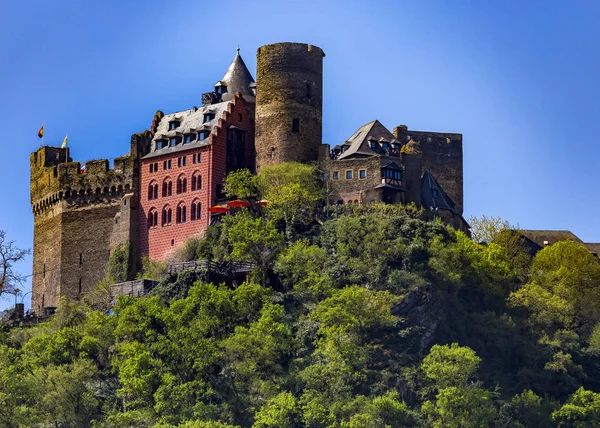 The city beautiful castle on the Rhine River in Germany — Stock Photo, Image