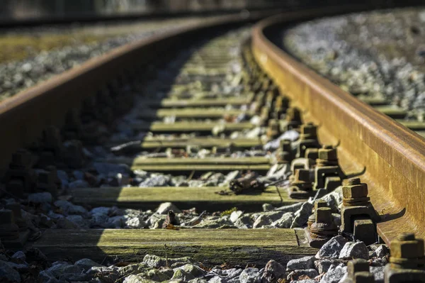 Rails et voies ferrées un chemin de fer — Photo