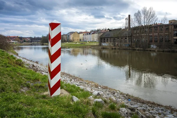 Border between Poland and Germany in the city of Grlitz — Stock Photo, Image