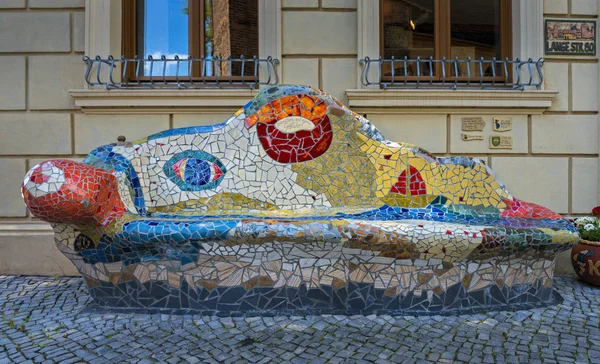 Colourful couch made of mosaic stones — Stock Photo, Image