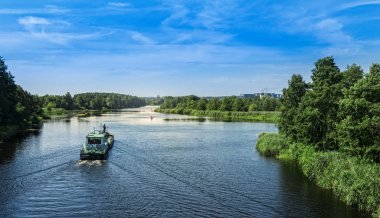 Havel kanal ve Brandeburg Oderberg şehir  
