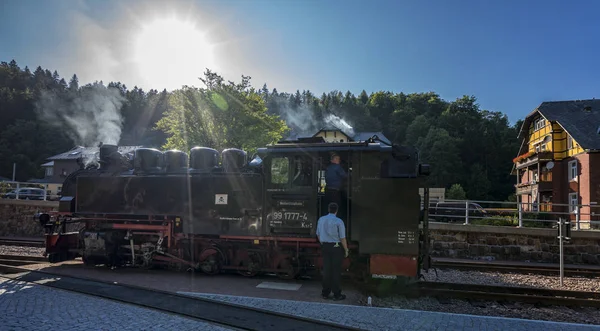 Locomotora de la Weisseritztalbahn en Sajonia —  Fotos de Stock