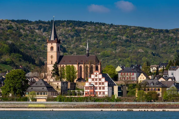 Άποψη Της Εκκλησίας Την Πόλη Του Lorch Rhein Της Γερμανίας — Φωτογραφία Αρχείου