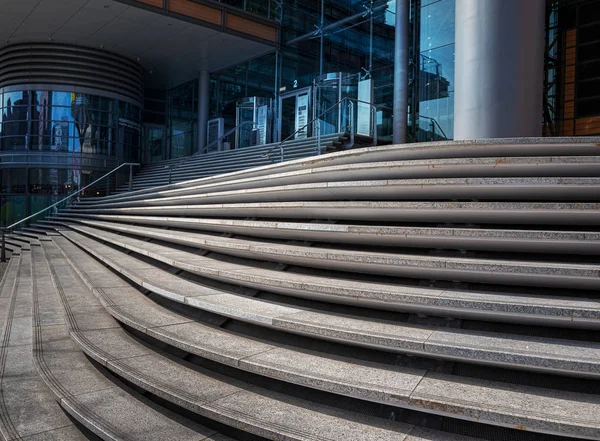 Oval staircase on a commercial building at potsdamer platz in berlin — Stock Photo, Image