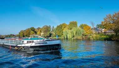 barge with loads on the havel near berlin