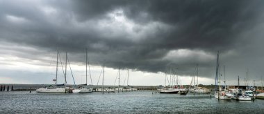 rain and storm clouds in the sky of the Baltic Sea