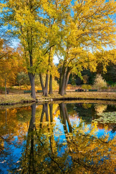 Podzimní dojmy v parku berlínské čtvrti Tiergarten — Stock fotografie