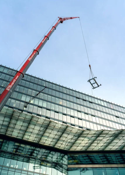 Grúa Grande Trabajo Rascacielos Ciudad Oeste Berlín Alemania — Foto de Stock