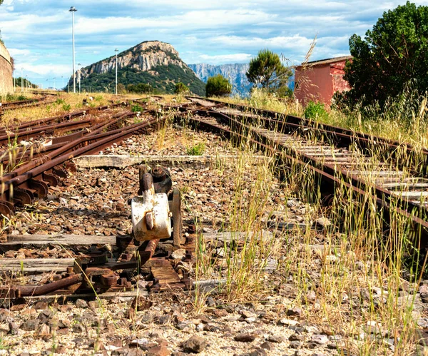 Linha Férrea Antiga Desutilizada Porto Figari Sardenha Itália — Fotografia de Stock