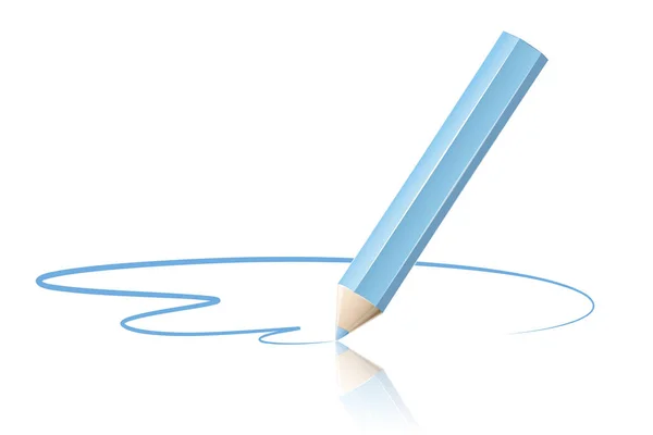 Kalem izole edilmiş beyaz arkaplanda bir çizgi çizer