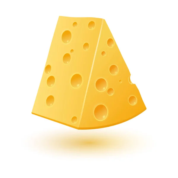 黄色いチーズが空中に吊るされている。イラスト. — ストックベクタ