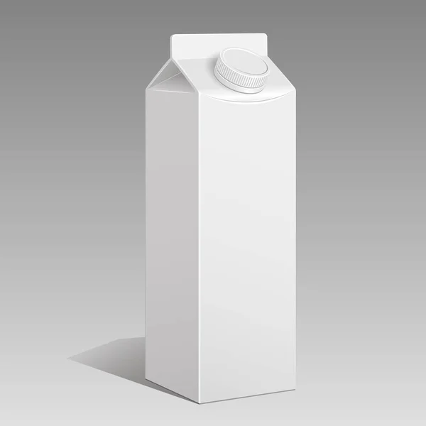 Gri, izole bir arka planda bir kutu süt. Paket var. Vektör Eps10.