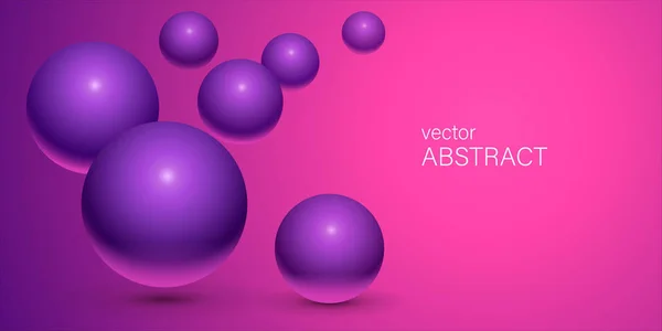 Renkli 3D toplara sahip soyut arkaplan. Vektör eps10