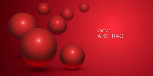 Renkli kırmızı 3d topları olan soyut arkaplan.